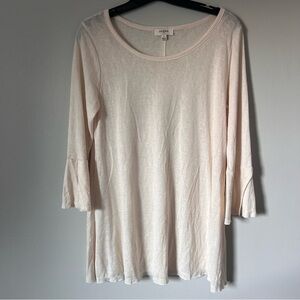 Women’s Umgee 3/4 Flare Sleeve Tunic in Cream Size Small